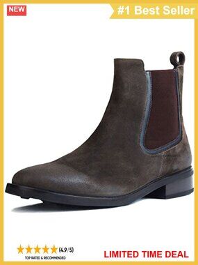 Suede Chelsea Ankle Boots Round Toe Block Heel Leather Lined Work